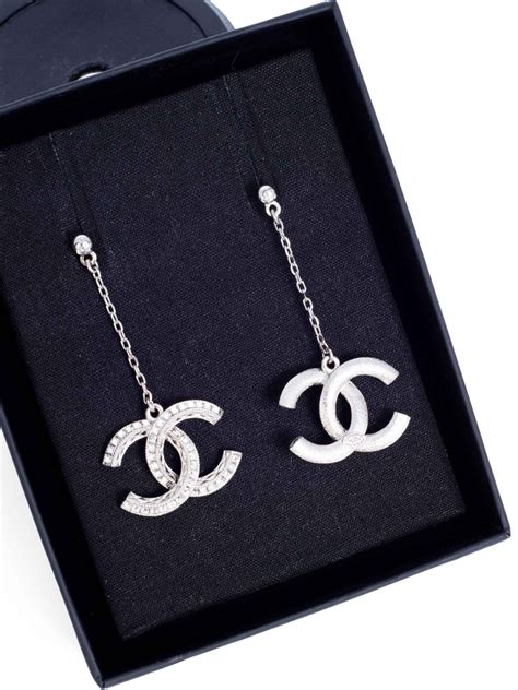 chanel chain xl earrings|Chanel swarovski earrings.